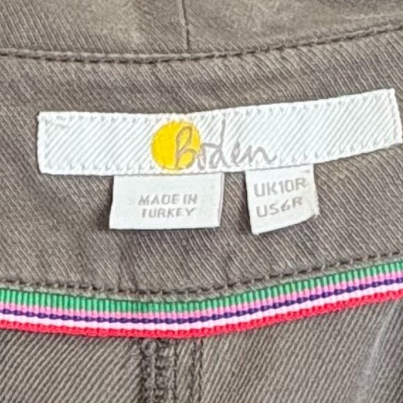 Boden Melina Paperbag Pants in Olive Green, Size 6R - Picture 6 of 7